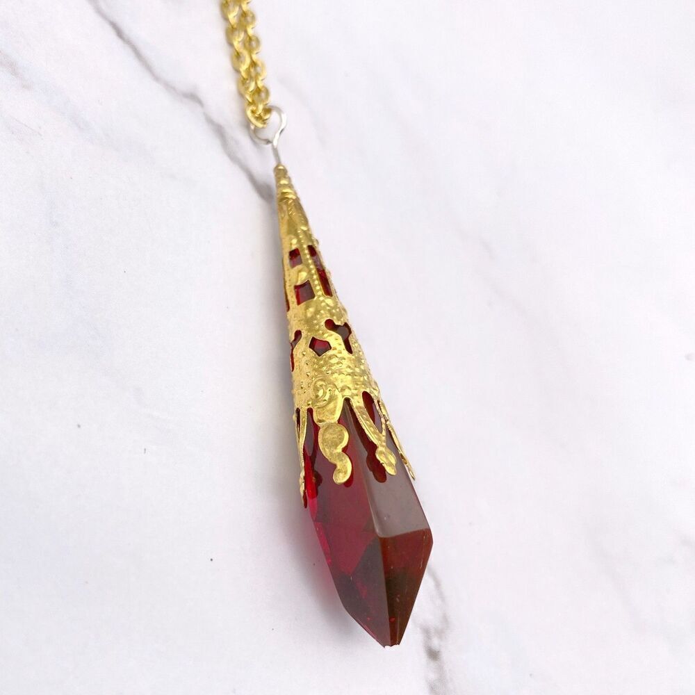 Blood Red Pendulum Necklace